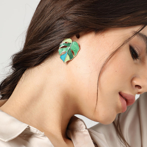 Leaf Shaped Studs Earrings