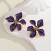 Purple Flower Earrings For Women Floral Earrings For Women Long Korean Earrings Alloy Drops & Danglers