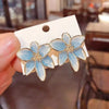 Korean Sterling Silver Gold-Plated Artificial Beaded Floral Shaped Studs