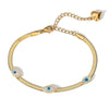 Anti-Tarnish Gold-Plated Evil Eye Bracelet