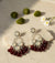 Oxidised Silver Red Beaded Statement Jhumka Earrings