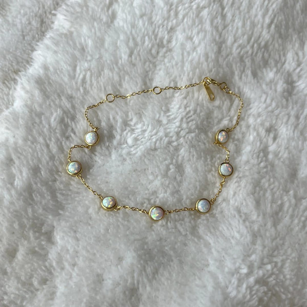 Anti-Tarnish Opal Glow Gold-Plated Bracelet