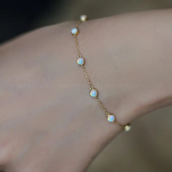 Anti-Tarnish Opal Glow Gold-Plated Bracelet