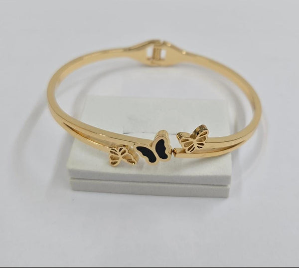 Anti-Tarnish Gold-Plated Butterfly Bangle