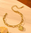 Anti-Tarnish Gold-Plated Heart Charm Bracelet