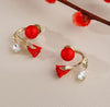 PRINCESS WESTERN STYLISH BEAUTIFUL RED ROSE STUD EARRINGS