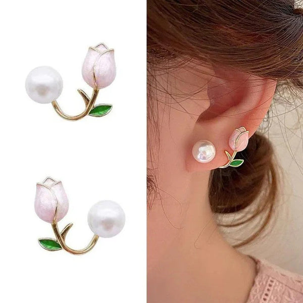 Tulip Flower Earwrap Earrings- can be worn in multiple ways