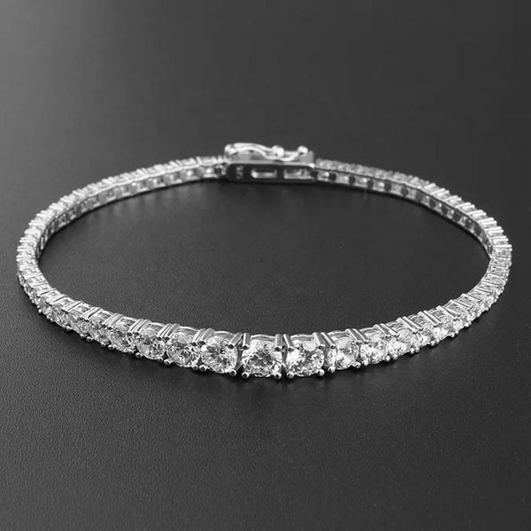 Anti-Tarnish Classic Silver Tennis Bracelet