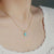 Anti-Tarnish Gold-Plated Aqua Stone Pendant Necklace